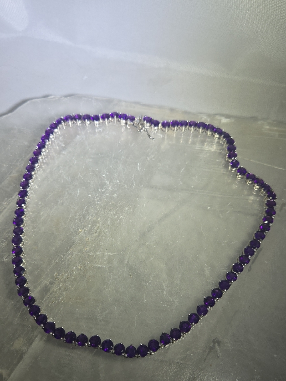 Sterling Silver Amethyst Necklace - Picture 6 of 10